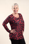 Top with Long Sleeves and Scoop neck, Red, original image number 0