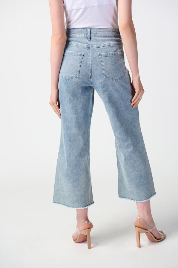 Culotte Jeans w/ Embellished Front Seam, Denim, original image number 3