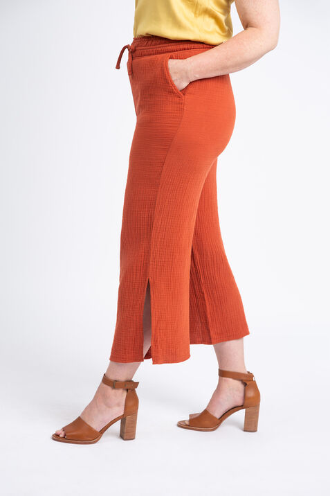 Wear 2 Ways Wide Leg Pant w/ Side Slits, Orange, original