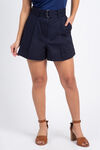 Belted Shorts, Navy, original image number 0