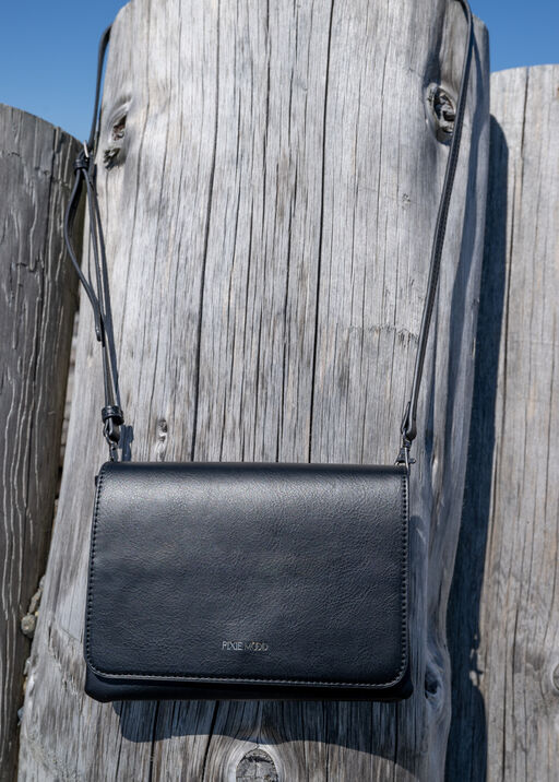 Vegan Leather Crossbody Bag, Black, original