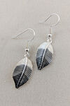 Lush Feather Necklace and Earring Set, Grey, original image number 1