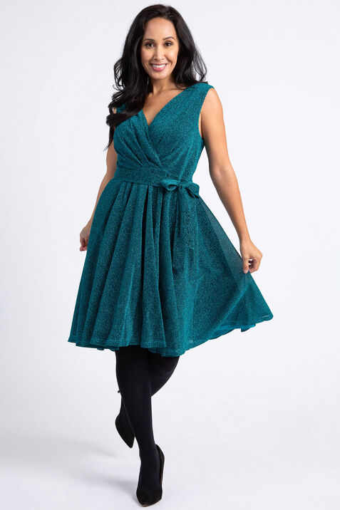 Knee Length Metallic Dress, Emerald, original