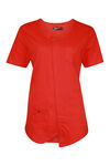 Asymmetrical Cross-Over T-Shirt, Red, original image number 0
