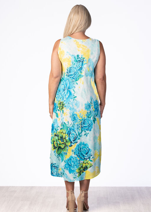 Floral Flare Dress, Aqua, original
