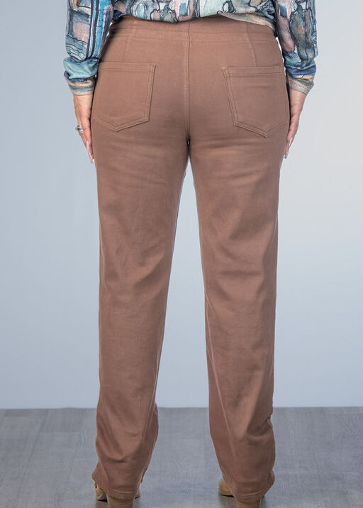 Straight Brown Ankle Pants, Brown, original
