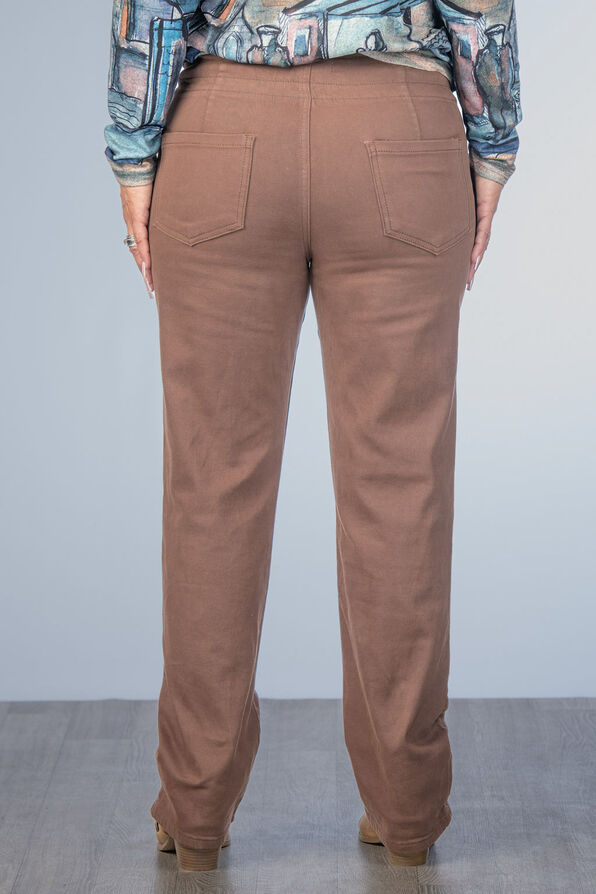 Straight Brown Ankle Pants, Brown, original image number 1