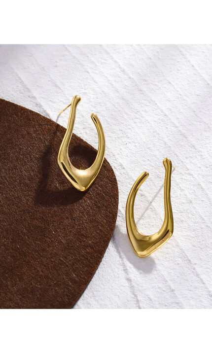 TARAJI Abstract Shaped Hoop Earrings, Gold, original
