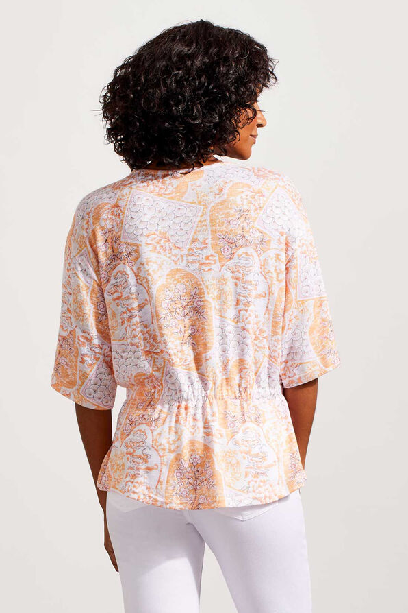 Flowy Kimono Sleeve Blouse, Orange, original image number 1