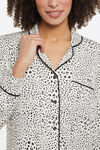 Spotted Nighty PJ Gown Shirt, Black, original image number 2