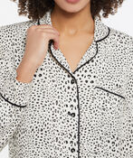 Spotted Nighty PJ Gown Shirt, Black, original image number 2