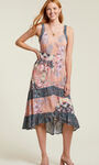 Sleeveless High-Low Midi Dress, Multi, original image number 1