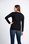 Long Sleeve Scooter Sweater, Black, original image number 1