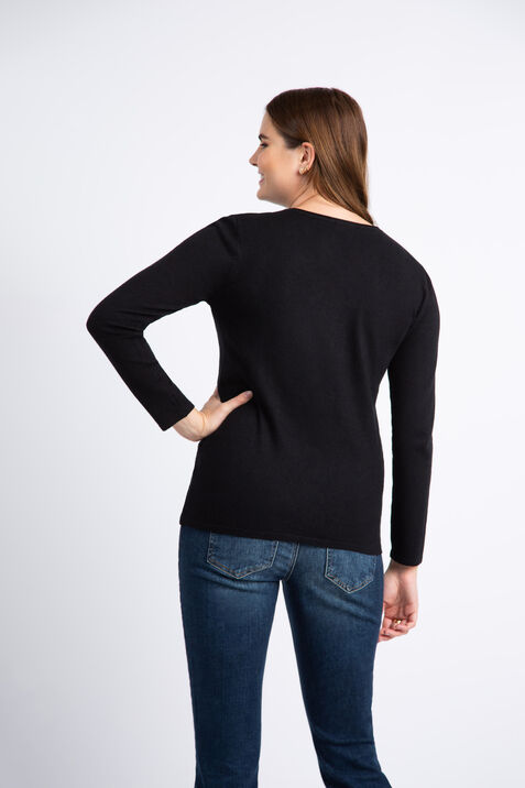 Long Sleeve Scooter Sweater, Black, original