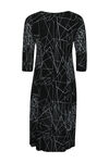 Geo Layered 3/4 Sleeve Dress, Black, original image number 1