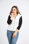 Hooded Knit Vest, White, original image number 1