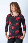 Red Roses And All-Over Floral  Autumn Shirt, Black, original image number 0