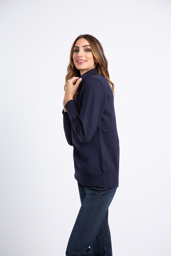 Long Sleeve Turtleneck Sweater , Navy, original image number 1