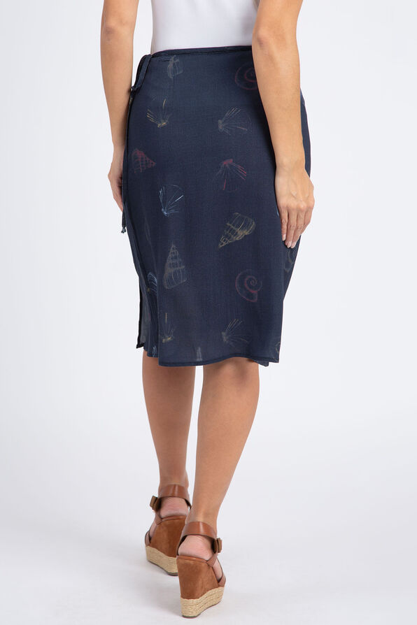 Challis Midi Wrap Skirt , Navy, original image number 2