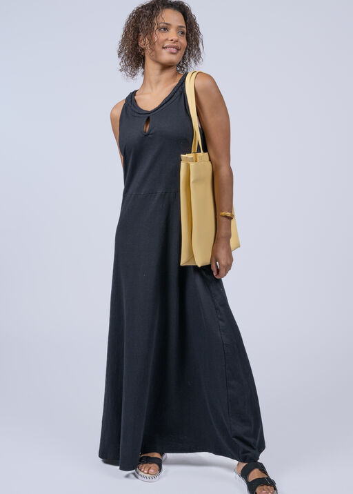 Sleeveless Keyhole Maxi Dress, Black, original