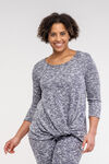 Cozy Knotted 3/4 Sleeve Top, Navy, original image number 0