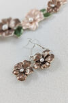 Hibiscus Garden Necklace and Earring Set, Taupe, original image number 2