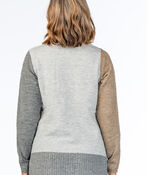 Colorblock Multi-Colored Turtleneck Sweater, Grey, original image number 1
