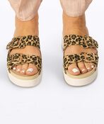 Leopard Tulip Sandals, Cream, original image number 1