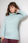 Cute Turtleneck Cowl Sweater, Aqua, original image number 0