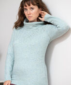 Cute Turtleneck Cowl Sweater, Aqua, original image number 0