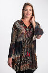 Embroidered Tunic w/ Flared Sleeves , Black, original image number 0