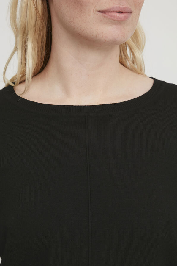 ¾ Sleeve Knit Pullover , Black, original image number 2