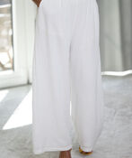 100% Cotton Pull-On Gauze Pants, White, original image number 0