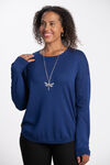 Lightweight Knit Pullover , Blue, original image number 0