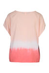Dip Dye Cap Sleeve Shirt, Coral, original image number 1