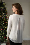 Sparkly Sequin Chiffon Sweater, White, original image number 1