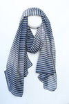 Ripple Striped Fashion Scarf, Blue, original image number 0