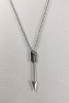Vertical Arrow Necklace, Silver, original image number 0