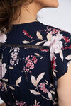 Flutter Sleeve Button Down Maxi Dress, Navy, original image number 4