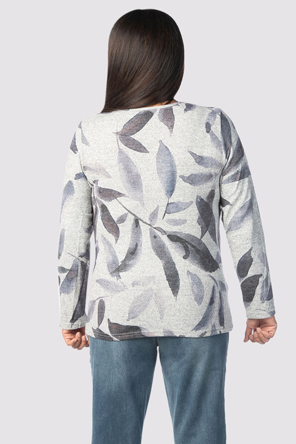 Unbelievably Soft Leafy Sweater, Grey, original image number 1