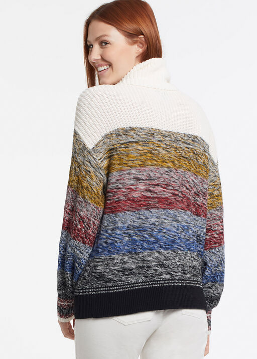 Colorful Cowl Spacedye Sweater, Multi, original