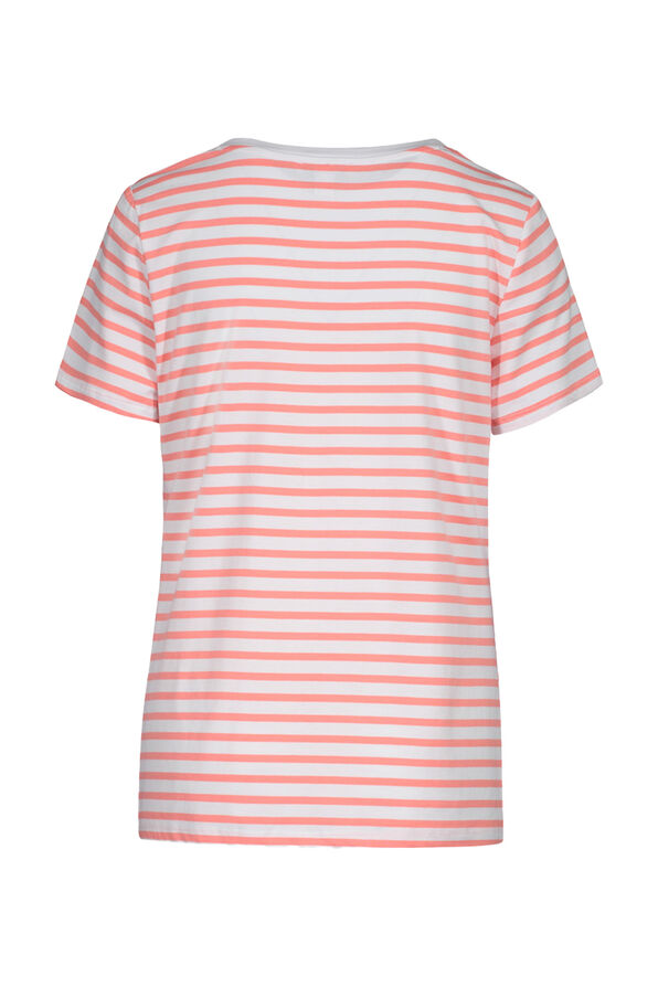 Knotted Striped Tee, Coral, original image number 1