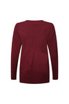 Ribbed Sweater with Side Slits, Wine, original image number 1