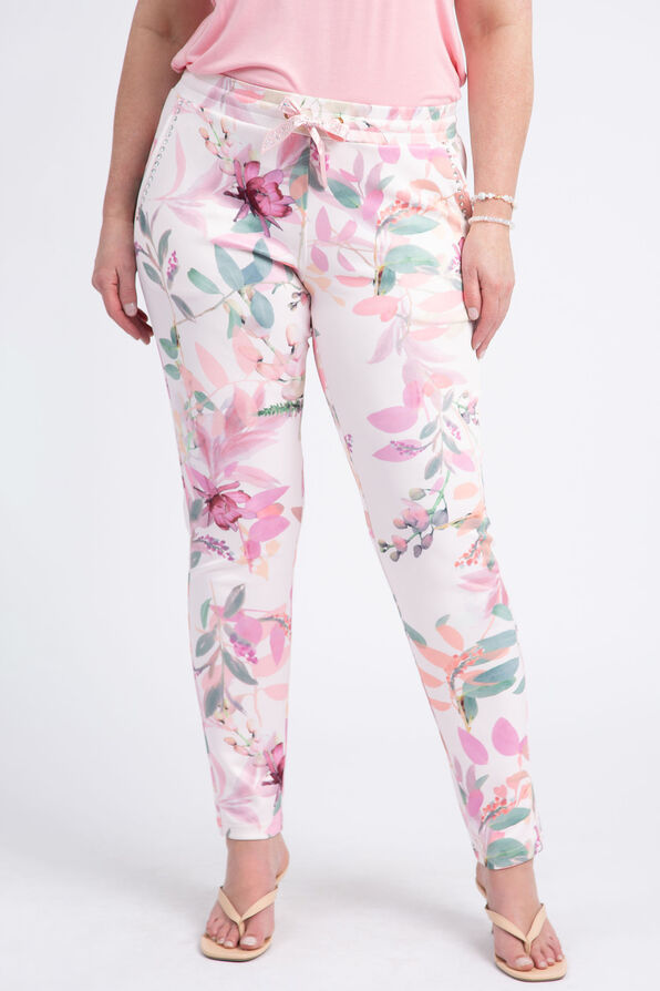 Floral Pull-On Pant, Pink, original image number 0