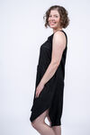 Sleeveless Linen Blend Midi Dress w/ Pockets, Black, original image number 1