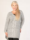 Relaxed Tunic Sweater, Grey, original image number 0