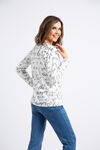 Jeans & Heels V-Neck Sweater , White, original image number 2