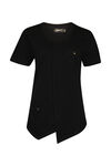 Asymmetrical Cross-Over T-Shirt, Black, original image number 0