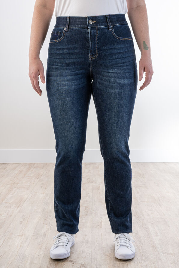 Slim-Leg Regular-Rise Elastic Jeans, Denim, original image number 2