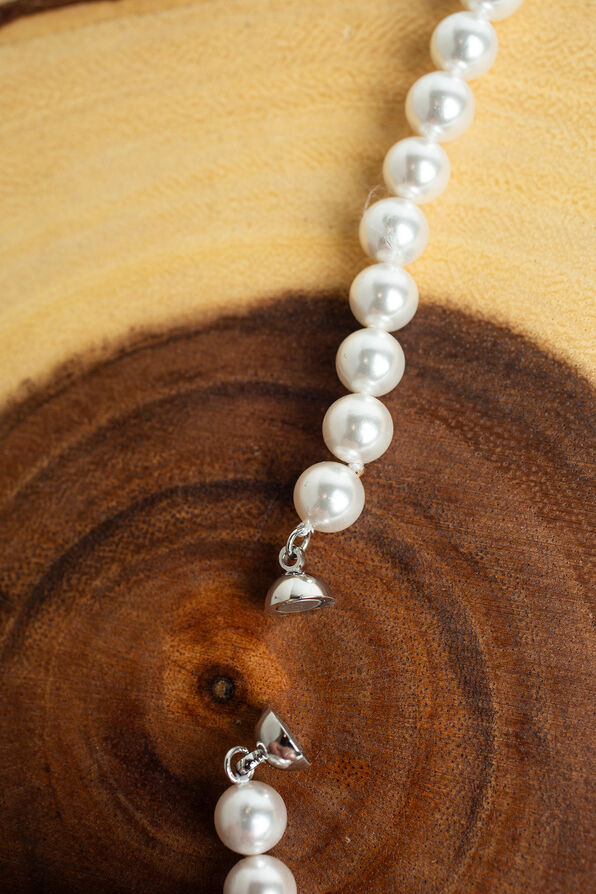 Short Pearl Necklace, White, original image number 1